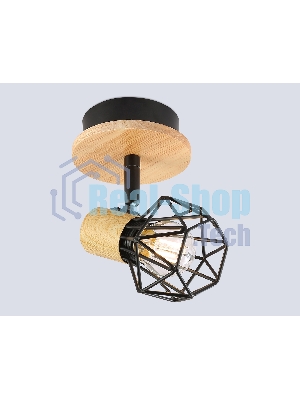Светильник Ambrella light TR8751 BK/WD черный/дерево IP20 E27 D115*175