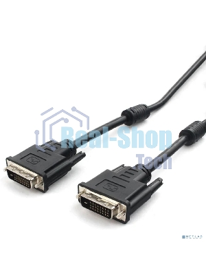 Кабель DVI-D dual link Cablexpert CC-DVI2L-BK-6, 25M/25M, 1.8м, CCS, черный, экран, феррит.кольца, пакет