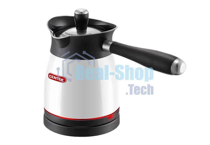 Электрическая турка Centek CT-1080 W (белый) 0.5л, 1000Вт, нерж.сталь, съемная мягкая ручка, крышка