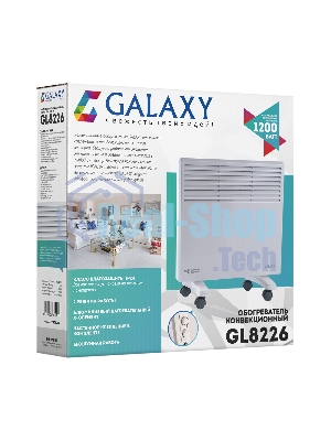 Конвектор электрический Galaxy GL 8226 белый, 1200 Вт, 12 м2, термостат