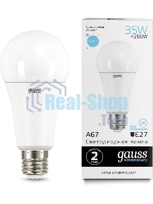 Лампа светодиодная LED Gauss Elementary A67 35Вт E27 6500К