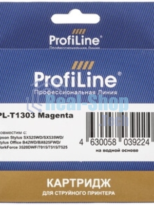 Картридж струйный ProfiLine PL-T1303 для принтеров Epson Stylus SX525WD/SX535WD/SX620/Office B42WD/BX525/BX535/BX625FWD/BX635FWD/BX925/BX935/WorkForce 525/630/3010/3520DWF/3530/3540/7015/7515/7525 с чернилами Magenta 10,1 мл
