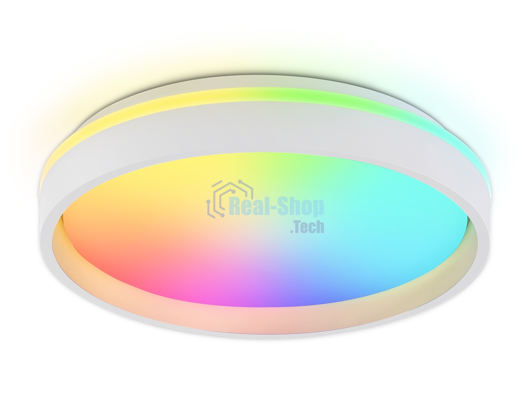 Светодиодный светильник RGB Ambrella light FZ601 WH/GD белый/золото IP20 46W 3000K-6500K+RGB D390*80 (ПДУ ИК)