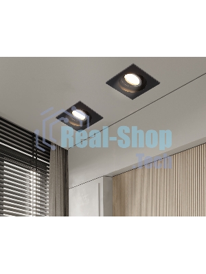Встраиваемый поворотный точечный светильник Ambrella light TN102758 BK черный IP20 GU5.3 100*100*32