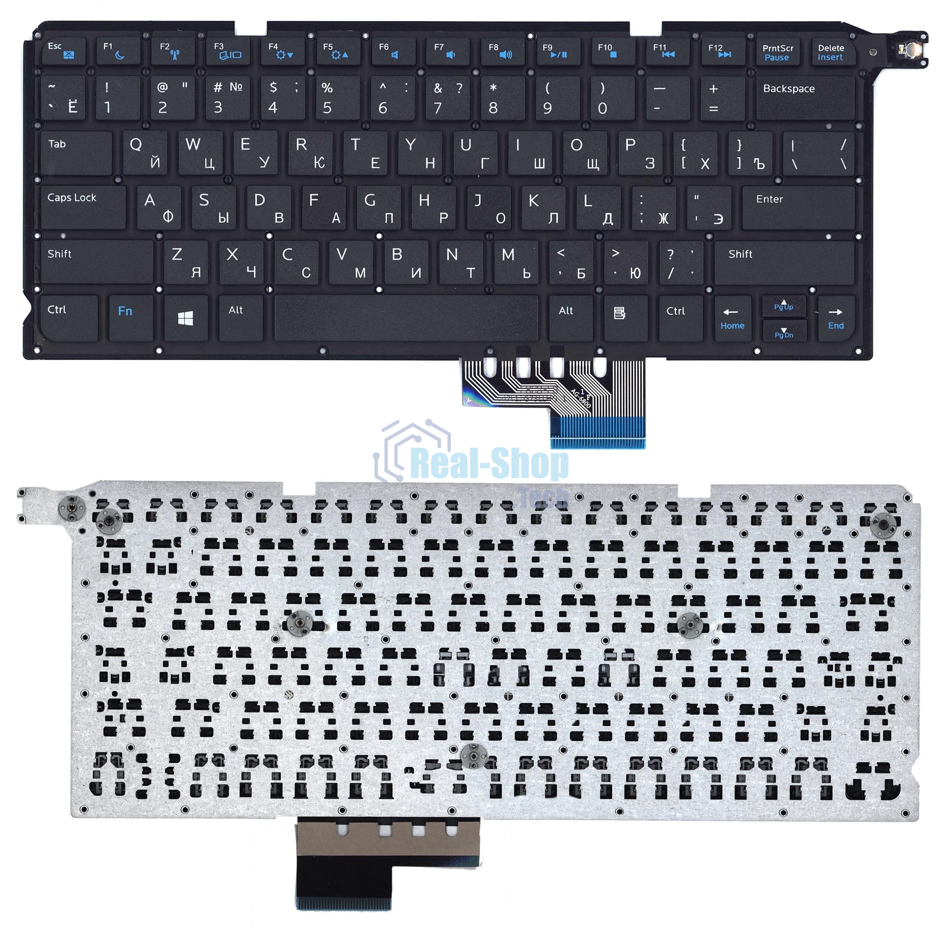 Клавиатура для ноутбука Dell Vosto14 5480R черная без рамки