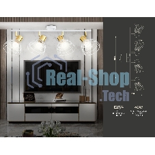 Светильник Ambrella light TR8603/4 WH/GD белый/золото E27*4 max 40W 465*154*230