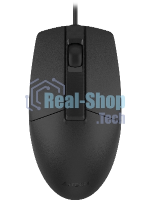 Мышь проводная A4Tech OP-335S черный, 1200 dpi, USB Type-A, кнопки - 3