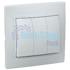 Выключатель 3-кл. СП КВАРТА 10А IP20 белый IEK EVK30-K01-10-DM