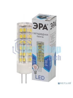 Лампа светодиодная ЭРА JC-7w-220V-corn ceramics-840-G4 560лм