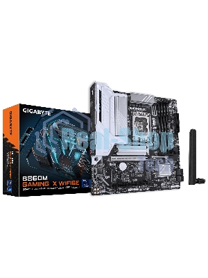 Материнская плата Gigabyte B860M GAMING X WIFI6E, LGA 1851, Intel B860, 4xDDR5, 4xSATA, 3xM.2, 1xPCIe 5.0 x16, 2xPCIe 4.0 x16, 1xHDMI, 1xDP, 1x 2.5Gb LAN, 4xUSB-A 2.0, 2xUSB-A 3.2 Gen 1, 1xUSB-C 3.2 Gen 2, 7.1, 3x3.5 мм, 3xARGb, 4xRGb, mATX