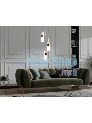 Подвесной светильник LH55112/3 BS/FR/TI латунь/белый матовый/янтарь E14*3 max 40W D220*1200