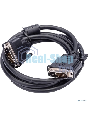 Кабель DVI-D dual link Cablexpert CC-DVI2L-BK-6, 25M/25M, 1.8м, CCS, черный, экран, феррит.кольца, пакет