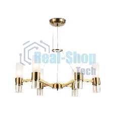 Люстра Ambrella light LH55114/6 BS/FR/TI латунь/белый матовый/янтарь E14*6 max 40W D650*1080