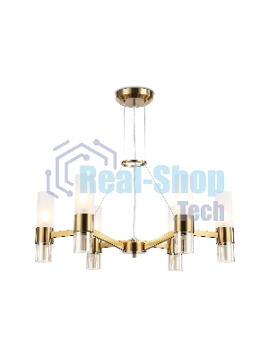 Люстра Ambrella light LH55114/6 BS/FR/TI латунь/белый матовый/янтарь E14*6 max 40W D650*1080