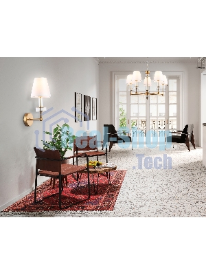 Настенный светильник Ambrella light LH71025 BS/WH латунь/белый E14 max 40W 210*150*355