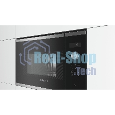 Встраиваемая микроволновая печь Bosch BFL524MS0 нержавеющая сталь, 20 л, 800 Вт, переключатели - поворотный механизм/сенсор