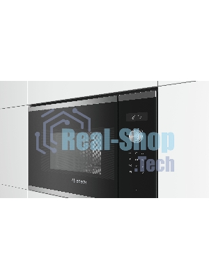 Встраиваемая микроволновая печь Bosch BFL524MS0 нержавеющая сталь, 20 л, 800 Вт, переключатели - поворотный механизм/сенсор