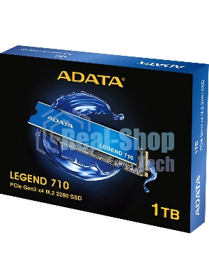 Накопитель SSD ADATA LEGEND 710, 1Tb, PCIe 3.0 x4, M.2 2280, NVMe, R/W 2400/1800, с радиатором