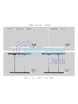 Трековый однофазный подвесной светодиодный светильник Ambrella light GL6782 WH белый LED 24W 3000K 600*22*1025