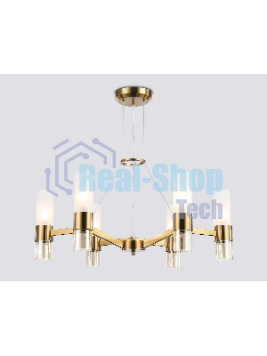 Люстра Ambrella light LH55114/6 BS/FR/TI латунь/белый матовый/янтарь E14*6 max 40W D650*1080