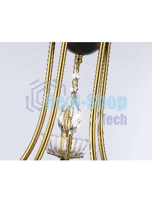 Светильник Ambrella light TR4952/5 BK/GD/CL черный/золото/прозрачный E14*5 max 40W D620*670