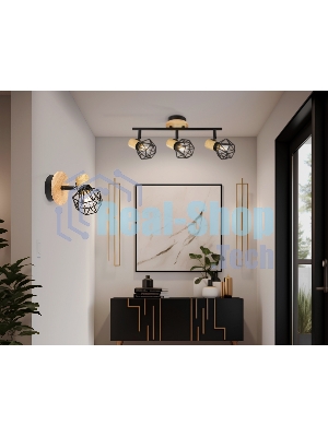 Светильник Ambrella light TR8751 BK/WD черный/дерево IP20 E27 D115*175