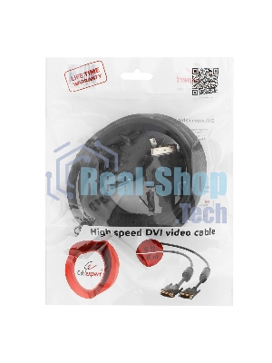 Кабель DVI-D dual link Gembird/Cablexpert, 25M/25M, 1.8м, черный, экран, феррит.кольца, пакет