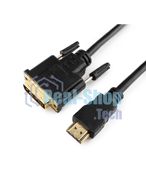 Кабель HDMI-DVI Cablexpert CC-HDMI-DVI-10MC, 19M/19M, single link, медь, позол.разъемы, экран, 10м, черный, пакет