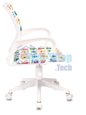 Кресло Бюрократ BuroKIDS 1 W белый, ткань, 120 кг