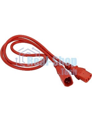 Шнур питания Lanmaster LAN-PP13/14-0.5-RD C13-С14 проводник.:3x0.75мм2 0.5м 220В 10А красный