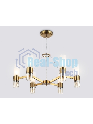 Люстра Ambrella light LH55114/6 BS/FR/TI латунь/белый матовый/янтарь E14*6 max 40W D650*1080