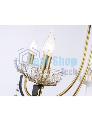Светильник Ambrella light TR4952/5 BK/GD/CL черный/золото/прозрачный E14*5 max 40W D620*670