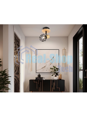 Светильник Ambrella light TR8751 BK/WD черный/дерево IP20 E27 D115*175
