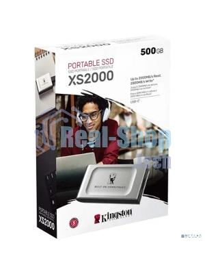 Внешний SSD Kingston XS2000, 500 Gb, USB 3.2 Gen 2x2 Type-C, R/W 2000/2000, серебристый