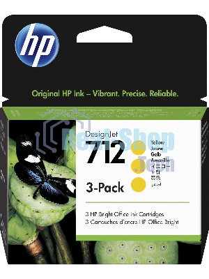 Картридж струйный HP 712 3ED79A желтый x3упак. (29мл) для HP DJ Т230/630