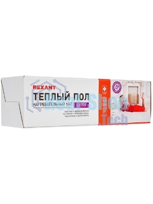 Теплый пол (нагревательный мат) Rexant Extra, площадь 6,0 м2 (0,5 х 12,0 метров), 960Вт, (двух жильный)