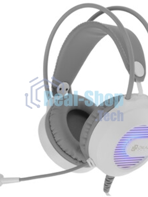 Гарнитура Oklick HS-L300G белый, проводная, 3.5 мм, подсветка