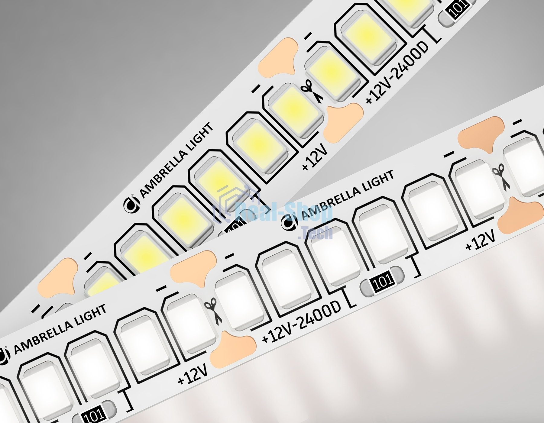 Светодиодная лента Ambrella light GS1402 2835 240Led/ 17W m/ 12V IP20 4500K/ 5000*10*1.2mm (2 конт.)