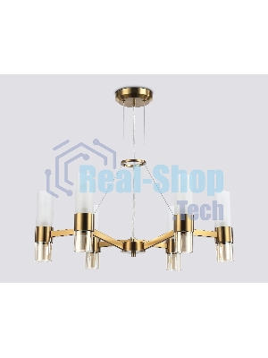 Люстра Ambrella light LH55114/6 BS/FR/TI латунь/белый матовый/янтарь E14*6 max 40W D650*1080