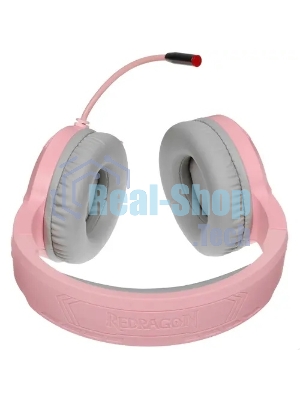 Гарнитура Redragon Mento розовый, проводная, USB / 2 x mini jack 3.5 мм, подсветка