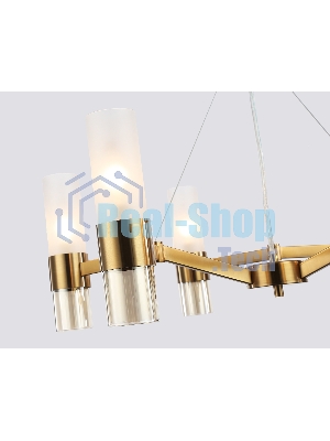 Люстра Ambrella light LH55114/6 BS/FR/TI латунь/белый матовый/янтарь E14*6 max 40W D650*1080