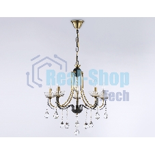 Светильник Ambrella light TR4952/5 BK/GD/CL черный/золото/прозрачный E14*5 max 40W D620*670