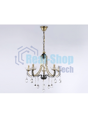 Светильник Ambrella light TR4952/5 BK/GD/CL черный/золото/прозрачный E14*5 max 40W D620*670