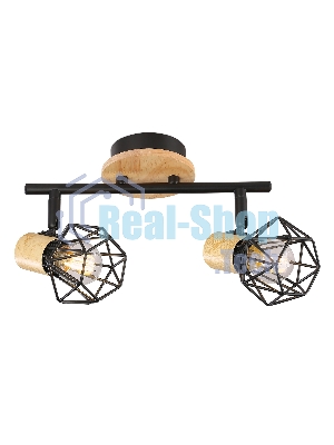 Светильник Ambrella light TR8752/2 BK/WD черный/дерево IP20 E27/2 310*115*200