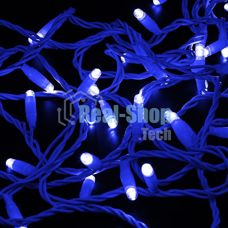 Гирлянда Neon-night Нить 10м, постоянное свечение, белый ПВХ, 230В, синий