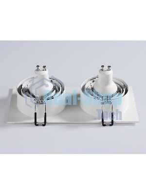 Встраиваемый поворотный точечный светильник Ambrella light TN102759/2 WH белый IP20 GU5.3/2 200*100*32