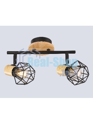 Светильник Ambrella light TR8752/2 BK/WD черный/дерево IP20 E27/2 310*115*200