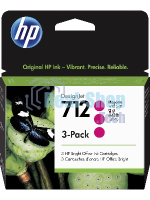 Картридж струйный HP 712 3ED78A пурпурный x3упак. (29мл) для HP DJ Т230/630
