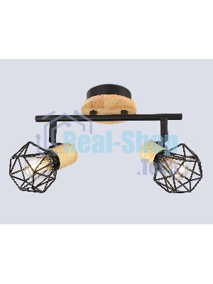 Светильник Ambrella light TR8752/2 BK/WD черный/дерево IP20 E27/2 310*115*200