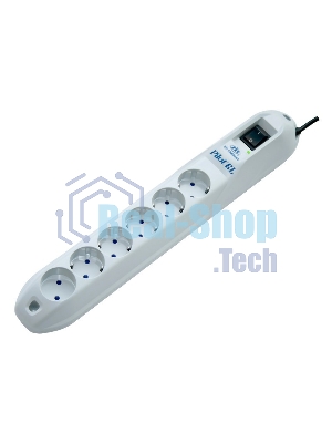 Сетевой фильтр Pilot GL 6 розеток (5 евро + 1 без заземления) 3 м Surge protector Pilot GL 6 outlets (5 euro + 1 without ground) 10A/2.2kVt, 3m